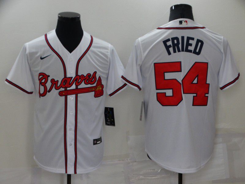 Men Atlanta Braves 54 Max Fried White Game 2022 Nike MLB Jersey